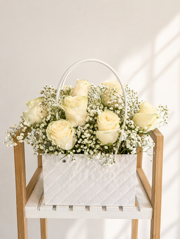 White rose bag